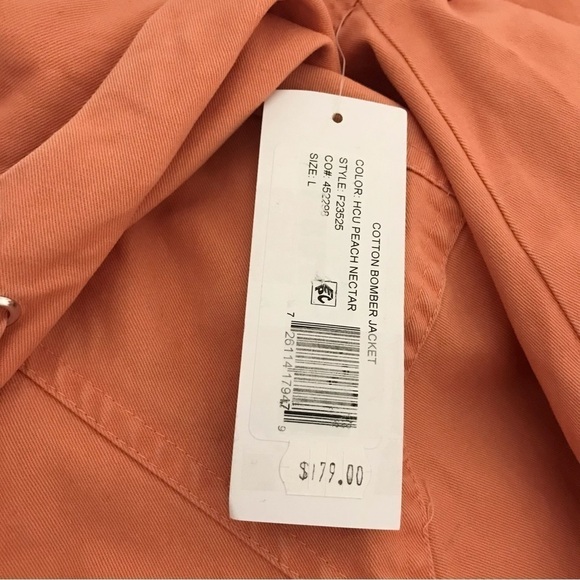 New! French Connection Cotton Bomber Peach Hooded Jacket - Picture 11 of 12